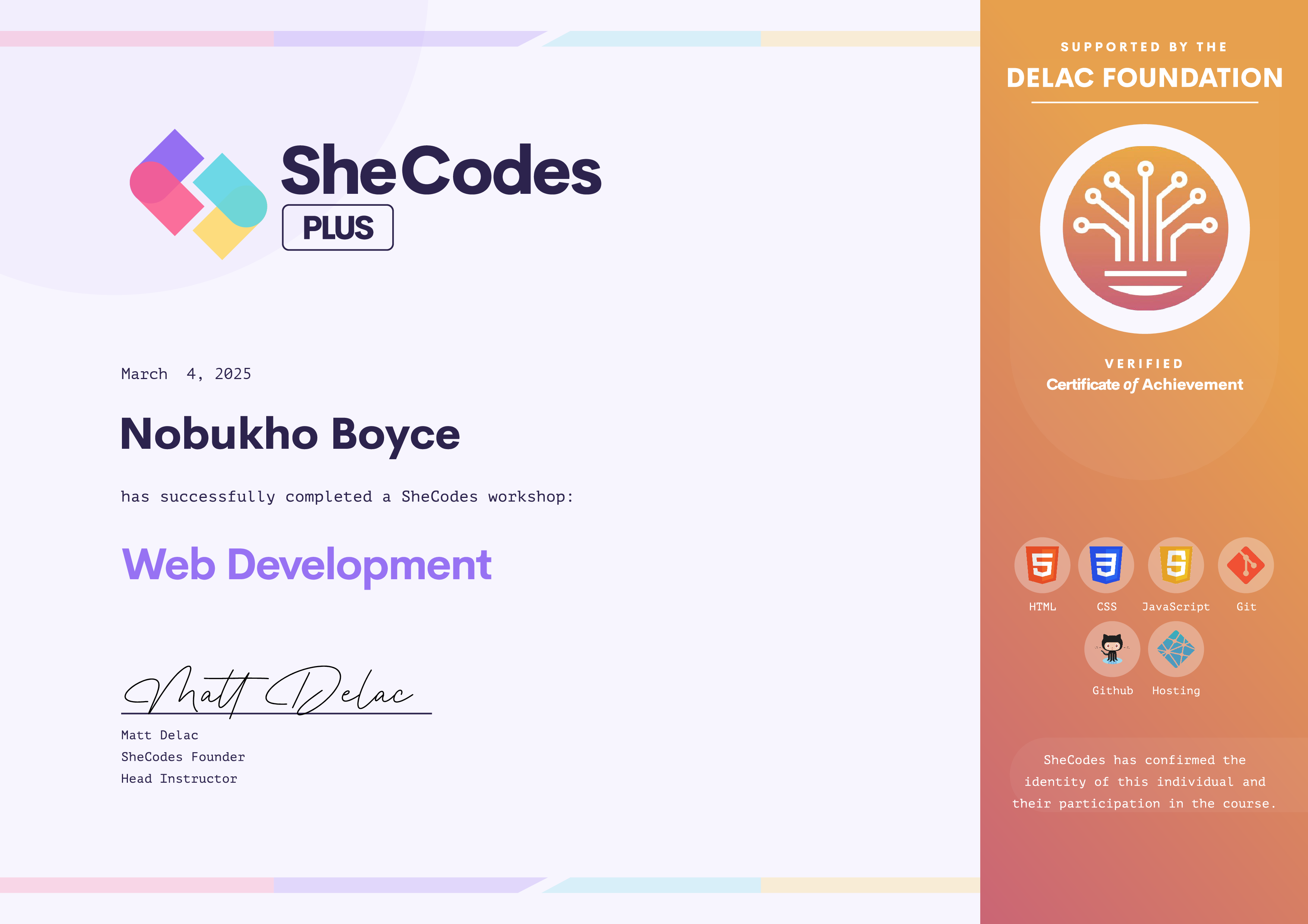 shecodes certification