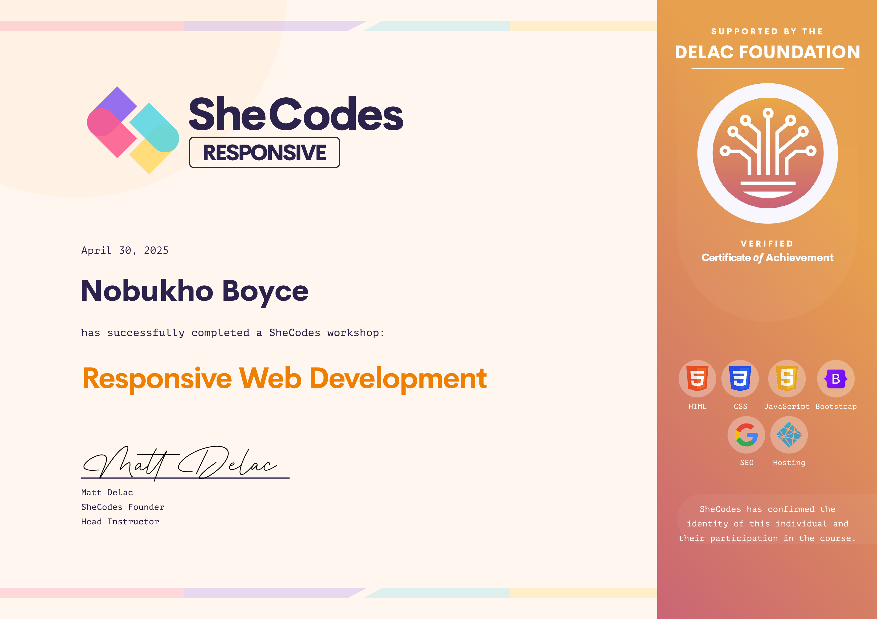 shecodes certification